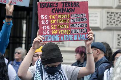 Freedom Flotilla 'Madleen' Protest-stock-photo