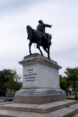 SWISS GENEVA CITY TOURISM The monument to Guillaume Henri Dufour on the Place Neuve in Geneva, Switzerland on 21 May 202-stock-photo