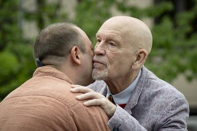 Pressekonferenz, John Malkovich, Timofey Kulyabin-stock-photo
