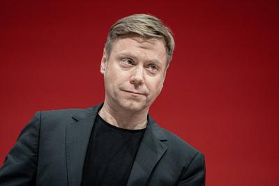 Augsburger Parteitag 2023 Die Linke Martin Schirdewan, Parteivorsitzender und Spitzenkandidat f?r die Europawahl 2024;Au-stock-foto