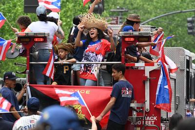 (new) the 68th national puerto rican day parade was held on june 8th 2025, new york city, ny, u. S. A. The theme for 202-stock-foto