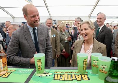 Prince William and  Sophie, Duchess of Edinburgh in Cornwall-stock-photo