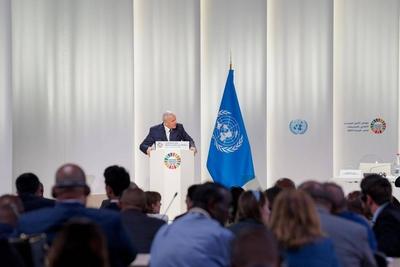 Iraqi President Abdul Latif Jamal Rashid participates with leaders, heads of state, and delegations in the Oceans Conference in Nice,-stock-foto