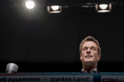 43. CDU Landesparteitag in Bielefeld Aktuell, 23.10.2021, Bielefeld, Hendrik Wuest Mitglied des Landtag Minister f?r Ve-stock-photo