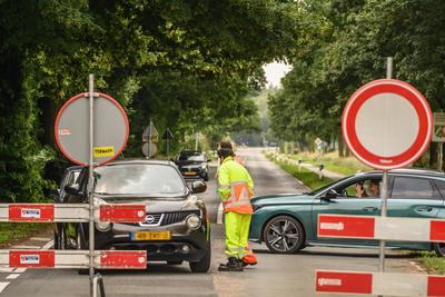 Beek NL - Grenzschliessung bei Elten / Emmerich wg Chaos auf A3-stock-foto