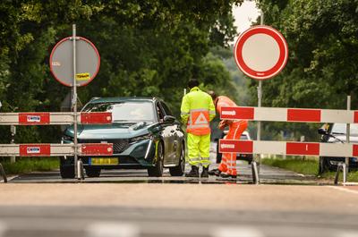 Beek NL - Grenzschliessung bei Elten / Emmerich wg Chaos auf A3-stock-foto