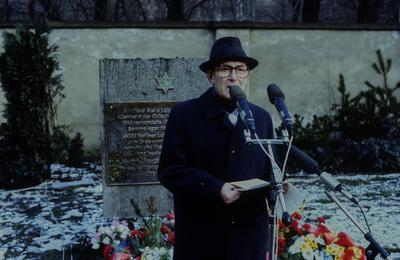 Gedenkveranstaltung zur Fabrikaktion DDR, Berlin, 27.2.1988, Gedenkveranstaltung zur Fabrikaktion, (Sammlung und Deporta-stock-foto