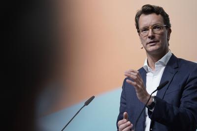 News Bilder des Tages 43. CDU Landesparteitag in Bielefeld Aktuell, 23.10.2021, Bielefeld, Hendrik Wuest Mitglied des L-stock-photo