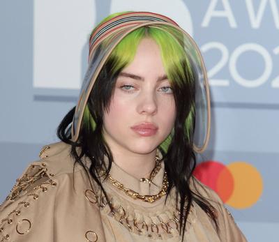 40th Brit Awards Red Carpet arrivals London.UK. Billie Eilish at 40th Brit Awards Red Carpet arrivals, The O2 Arena, Lo-stock-photo