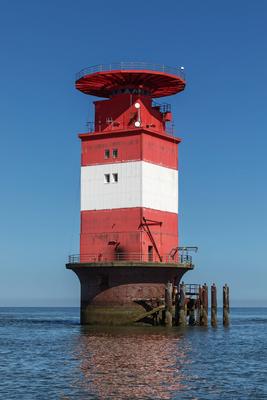 Der Leuchtturm Mellumplate in der Nordsee in der Au?enjade, bei der Insel Mellum in Niedersachsen-stock-foto