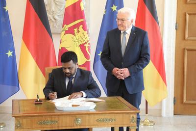 Begr??ung des Staatspr?sidenten von Sri Lanka-stock-foto