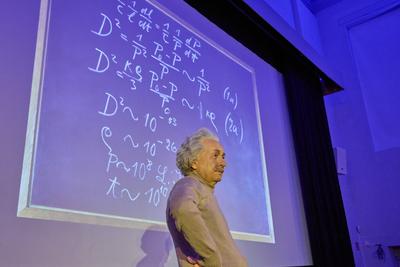 Madame Tussauds Berlin Wachsfigur von Albert Einstein-stock-photo