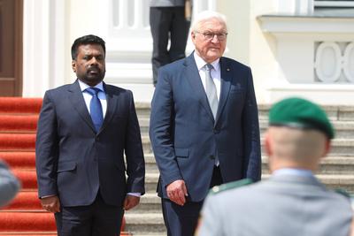 Begr??ung des Staatspr?sidenten von Sri Lanka-stock-foto