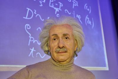 Madame Tussauds Berlin Wachsfigur von Albert Einstein-stock-photo
