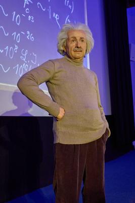 Madame Tussauds Berlin Wachsfigur von Albert Einstein-stock-photo