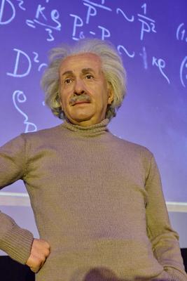 Madame Tussauds Berlin Wachsfigur von Albert Einstein-stock-photo