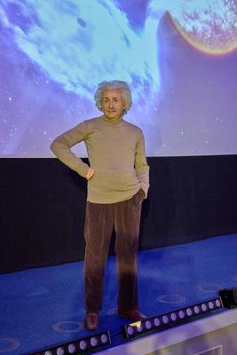 Madame Tussauds Berlin Wachsfigur von Albert Einstein-stock-photo