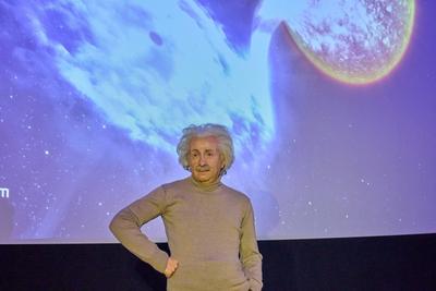 Madame Tussauds Berlin Wachsfigur von Albert Einstein-stock-photo