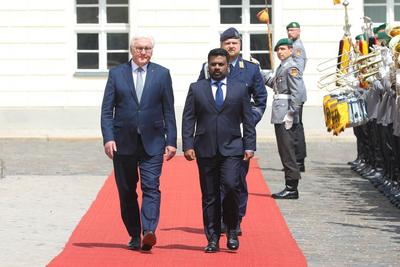 Begr??ung des Staatspr?sidenten von Sri Lanka-stock-foto