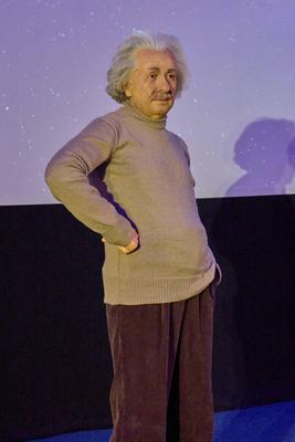 Madame Tussauds Berlin Wachsfigur von Albert Einstein-stock-photo