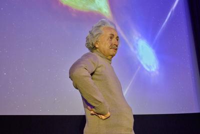 Madame Tussauds Berlin Wachsfigur von Albert Einstein-stock-photo