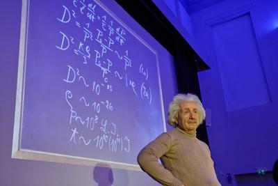 Madame Tussauds Berlin Wachsfigur von Albert Einstein-stock-photo