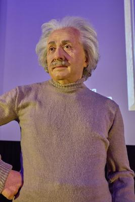 Madame Tussauds Berlin Wachsfigur von Albert Einstein-stock-photo