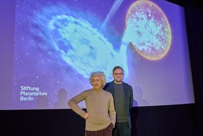 Madame Tussauds Berlin Wachsfigur von Albert Einstein-stock-foto