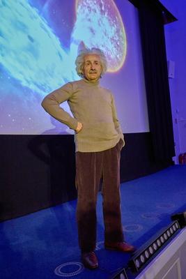 Madame Tussauds Berlin Wachsfigur von Albert Einstein-stock-photo