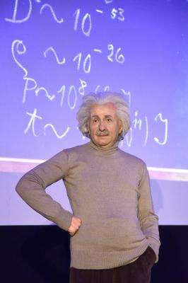 Wachsfigur von Albert Einstein-stock-photo