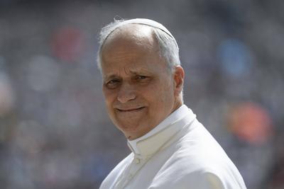 ITALY - POPE  LEO XIV ADDRESSES THE AUDIENCE AS HE HOLDS THE WEEKLY GENERAL AUDIENCE IN ST PETER'S SQUARE AT  THE  VATICAN - 2025/6/11-stock-photo