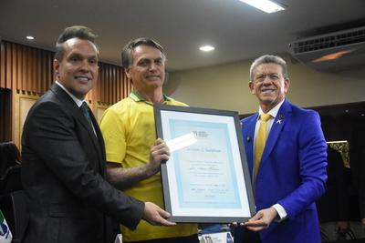 Former President Jair Bolsonaro receives the title of citizen of Natal.-stock-foto