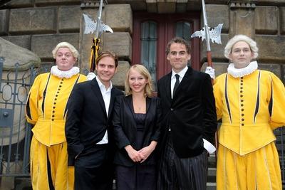 Filmpremiere Die Graefin Die Hauptdarsteller Daniel Bruehl, Anna Maria Muehe und Sebastatin Blomberg bei der Deutschland-stock-photo