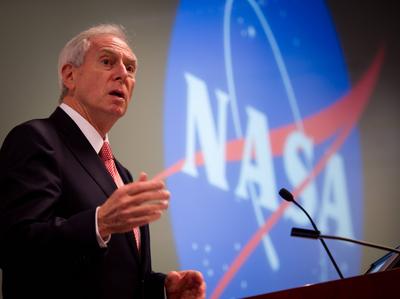 Dan Goldin, NASA s longest serving Administrator from 1992-2001 speaks during the Seeking Signs of Life Symposium, celeb-stock-photo