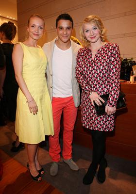 Janin Reinhardt + Freund Kostja Ullmann + Anna Maria Muehe - Praesentation der neuen Bulgari Schmuckkollektion Monete --stock-photo