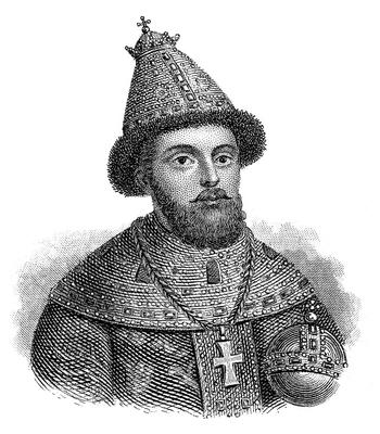 Michael I of Russia, Russian Tsar Portrait of Michael I of Russia, 1596 - 1645, the first Russian Tsar of the house of R-stock-photo