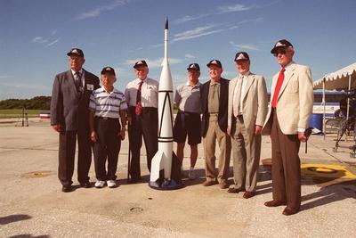 A 50th Anniversary Ceremony was held today in honor of the first rocket launch, called Bumper 8, from Pad 3 at Cape Cana-stock-photo