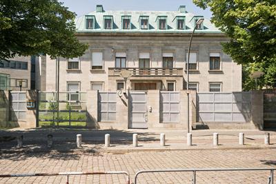Berlin,13.06.2025,Israelische Botschaft im Bezirk Wilmersdorf / Ortsteil Schmargendorf. Die Botschaft Israels in Berlin-stock-foto