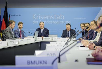 Sitzung des Krisenstabs der Bundesregierung-stock-foto