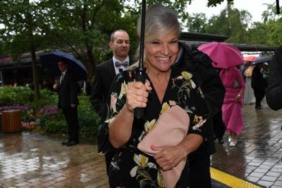 Ina M?ller Er?ffnung der Bayreuther Festspiele 2017 Bayreuther Richard Wagner Festspiele Gr?ne-stock-photo