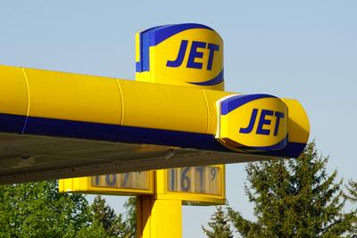Jet Tankstelle, Firmenlogo, Markenname *** Jet Petrol station, Company logo, Brand name 1131602651-stock-foto