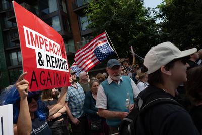 Protest against Trump in London-stock-photo