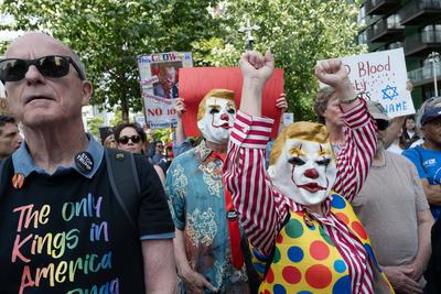Protest against Trump in London-stock-photo