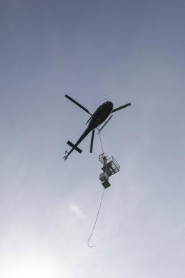 Helikopter mit Signal-stock-foto