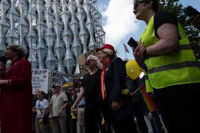 Protest against Trump in London-stock-photo
