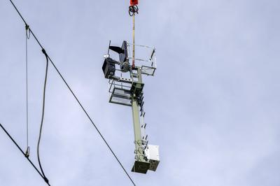 Hauptsignal am Heleikopterhaken-stock-foto