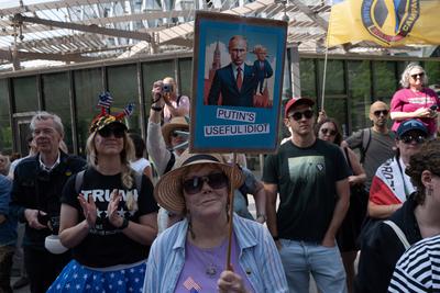 Protest against Trump in London-stock-photo
