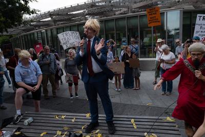 Protest against Trump in London-stock-photo
