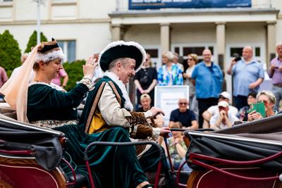 15.06.2025, GER, Kultur / Konzert / News / Tradition, 1250 Jahrfeier Bad Salzungen ?Unsere sch?ne Salzstadt wird stolze 1250 Jahre alt? mit Historischen Festumzug-stock-foto