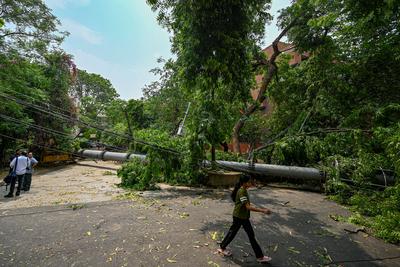 Heavy Rain, Strong Winds Lash Delhi-NCR, Trees Uprooted, Mobile Tower Collapses-stock-foto